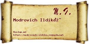 Modrovich Ildikó névjegykártya